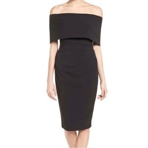 Vince Camuto Off the Shoulder Black Dress